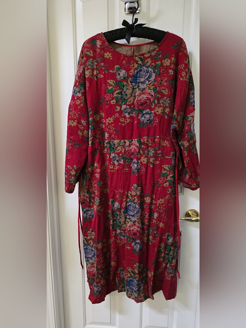 Boho Vintage Floral Print Tunic Top - sz M